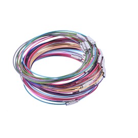 KONMAY Keychain Wire Cable,50pcs 5.2'' Mixed Stainless Steel Key Ring Loop Holders for Luggage Tags,Keys Organizing,ID Tag Keepers,Key Fobs