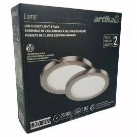 Artika 8" Round LED Closet Light 2 Pack, Light And Motion Sensor, CL-C08-C