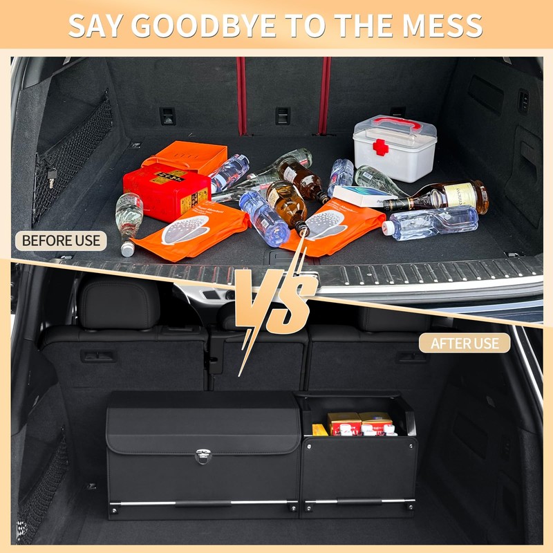 XCF Car Trunk Organizer, Leather Trunk Organizer for SUV with