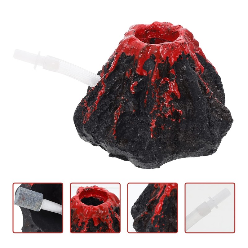 NOLITOY Aquarium Decorations Volcano Landscape Fish Tank Bubbler Ornaments for