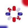 Independence Day Press on Nails Red Blue Full Cover Glue