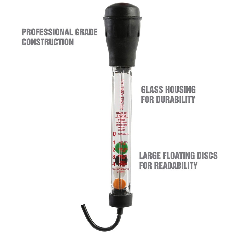 OEMTOOLS 24508 Battery Hydrometer Tester, 16.25 Inch Floating Disc Hydrometer,