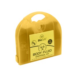 Bodily Fluid Clean Up Kit, 1 Application Body Fluid Disposal Kit in Yellow Carry Case