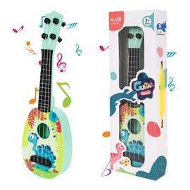 Children's Guitar, 37 cm Guitar for Children, Mini Guitar Ukulele Guitar Toy, Ukulele Instrument with 4 Adjustable Strings, Mini Guitar for Toddlers, Beginners, Boys, Girls, Gift (Style B)