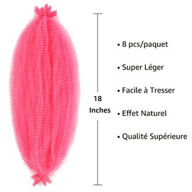 X-Tress 18" Spring Afro Twist 8 Packs Pink Crochet Braids Hair Extension Butterfly Locs Spring Passion Twist Hair Braids Braids Knotless Braids Crochet Braids (Pink)