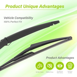 LKK Rear Windshield Wiper Arm Blade Assembly Kit Compatible with Nissan Rogue 2008-2013, Rogue Select Old Version 2014-2015, Nissan Juke 2011-2017 Rear Wiper Set