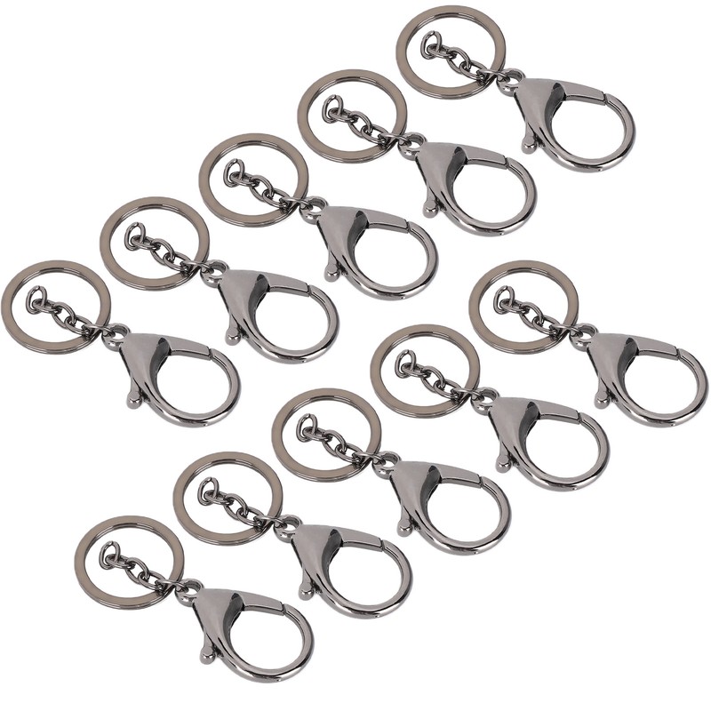 10Pcs Key Chain Plating Non Fading Simple Keychain Bag Buckle