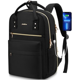 YAMTION Laptop Backpack Women's 15.6 Inch School Backpack Girls Teenagers with USB Charging Port & Laptop Compartment, School Bag Women for School University Travel Work
