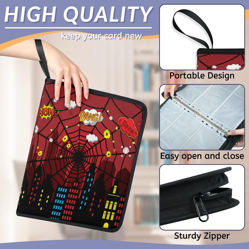 Card Binder Holder Organizer - City Silhouette Double Sided Holds