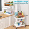 SPACEKEEPER Rolling Storage Cart, 4-Tier Bathroom Organizer Utility Cart Laundry