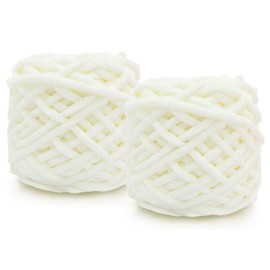 2X100g Chunky Yarn for Knitting Wool Ball Made of Cotton, Wool and Acrylic Soft and Warm Weaving Scarf and Slippers DIY Plush Knitting.