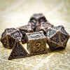 Ancient Rune Earth Copper DND Metal Dice Set for Dungeons