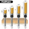 FivePears 4 PCS Pattern Flush Trim Router Bit Set 1/4