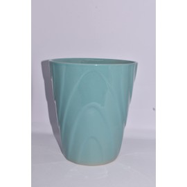 New 8" Turquoise Color Raised Wave Ribbed Pattern Pottery Planter Plant Pot