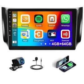 4G+64G Android 13 Car Stereo Radio for Nissan Sentra 2013-2017 Apple Carplay Android Auto 10.1" HD 1280*720 Touch Screen GPS Navigation Bluetooth 5.0 DSP 32EQ FM/RDS Mirror Link WiFi Backup Camera Mic