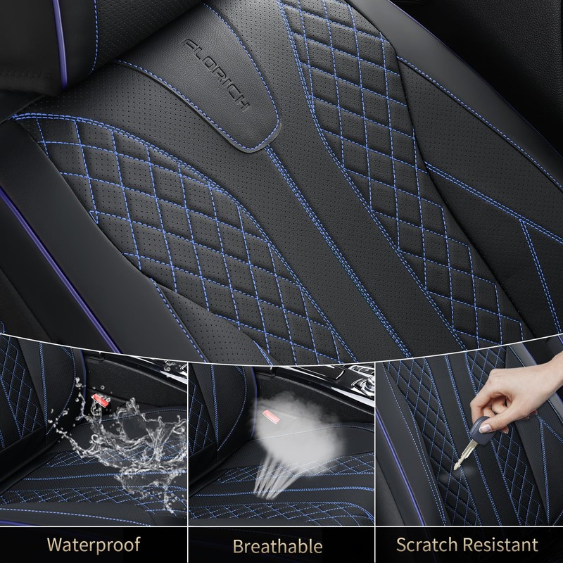 FLORICH Automotive Front Seat Covers for Cars, Leather Car Seat