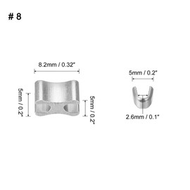 uxcell 16 Sets Zipper Slider Retainers, #8 Top Stoppers & Bottom Stops for Bags Coats Jackets Closed-end Zippers Replacing, Silver Tone