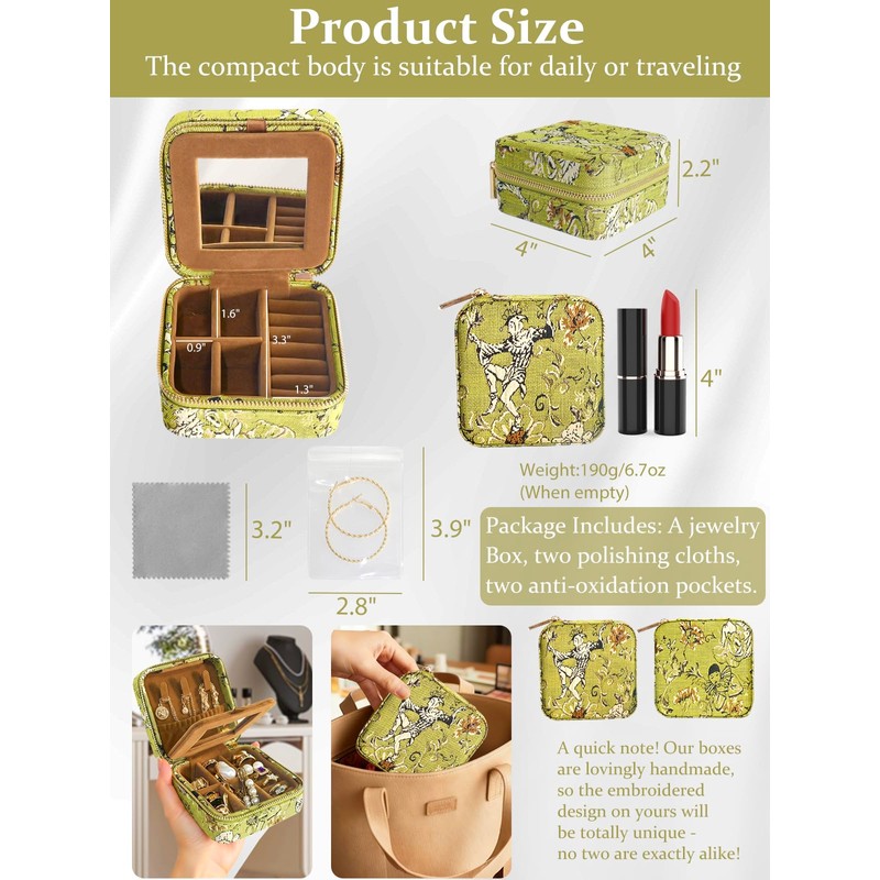 Small Travel Jewelry Box for Women - Mini Jewellery Organizer