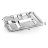 Fasmov 4 Pack Stainless Steel Rectangular Divided Dinner Tray, 6