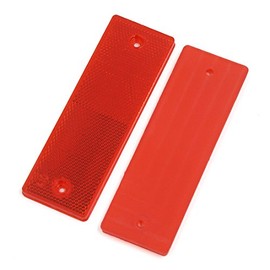 sourcing map 2 Pcs Red Plastic Reflective Plate Reflector 145mm x 50mm for Truck