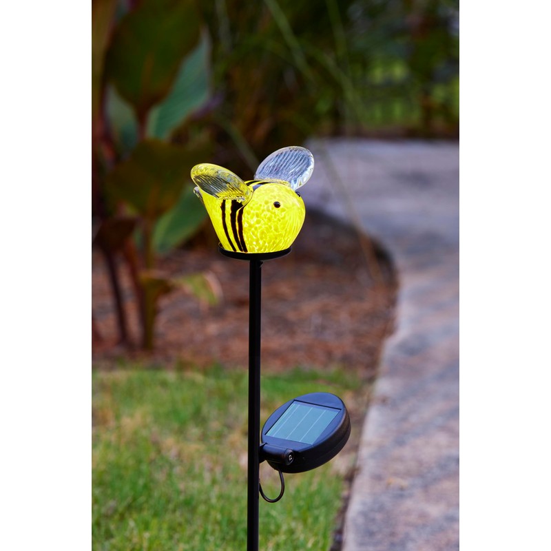 Mud Pie Cardinal Glass Lit Garden Stake; Approx 33"