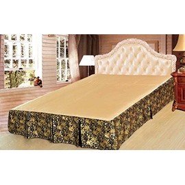 Tache Home Fashion BSK-989LK King Bed Skirt Satin Bed Ruffle Box Spring Cover, King
