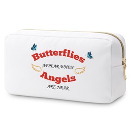 Butterfly Lovers Gifts Makeup Bag Faith Inspirational Gifts for Women Butterflies Gifts Encouragement Gifts Butterfly Cosmetic Bag Friendship Gift for Her Spiritual Gifts for Friends Travel Pouch