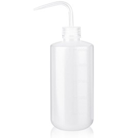 Valchoose Valchoose LDPE Economy Wash Bottle, Narrow Mouth Squeeze Bottle Medical Lab Plastic, Safety Squeeze Bottle No Spill, Bend Mouth Watering Cans (500ml / 16oz / 1 Bottle)