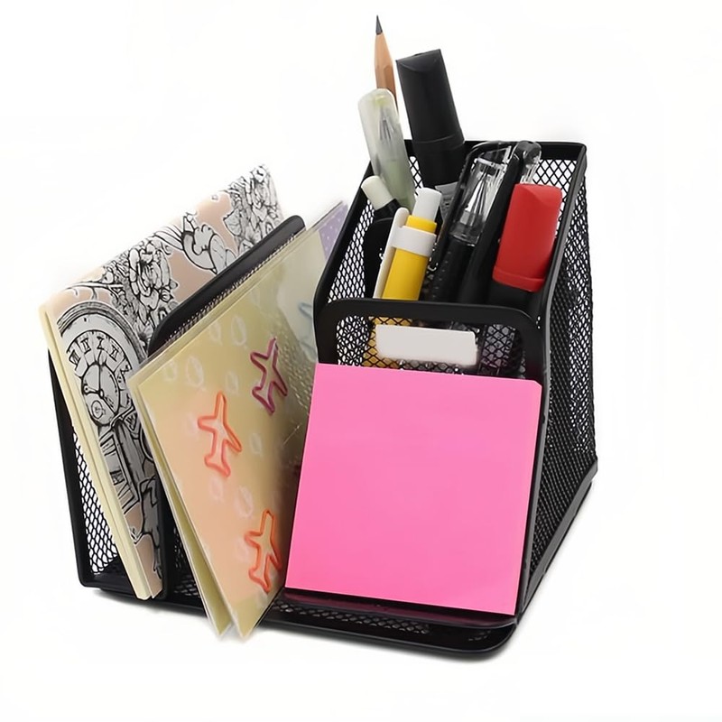 Cheerhom Desk Organiser, Mesh Metal Office Tray, Sticky Notes, Folder