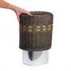 The Basket Lady Drop-in Oval Wicker Waste Basket with Removable