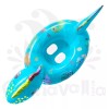 Grupo Carnavallia Inflable Dinosaurio Bebé Flotador C/ Asiento Azul Salvavidas