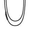 Suplight 2mm Black Rope Chain Necklace Men Stainless Steel Bradied