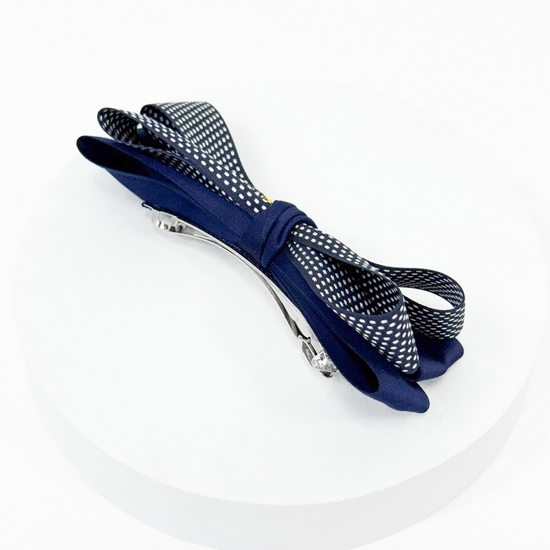 Burnaby dot color combination ribbon hairpin 8cm / 버나비 도트