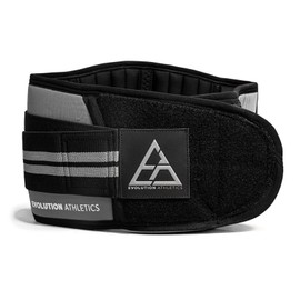 Evolution Athletics Weight Lifting Sport Belt for Strength Training, Powerlifting, or Deadlift, Features Thick Flexible Comfortable Neoprene, Reinforced Back, Adjustable Side Straps, Medium, Gray