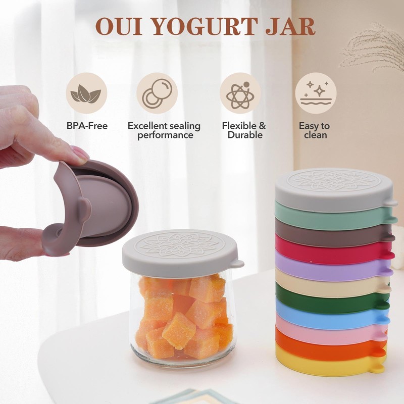 oui yogurt jar lids - 12 pack Silicone oui lids