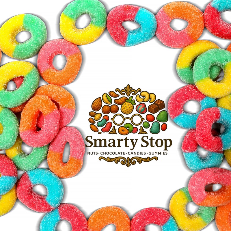 Smarty Stop Gummy Rings (Rainbow Color, 2 Pound (Pack Of