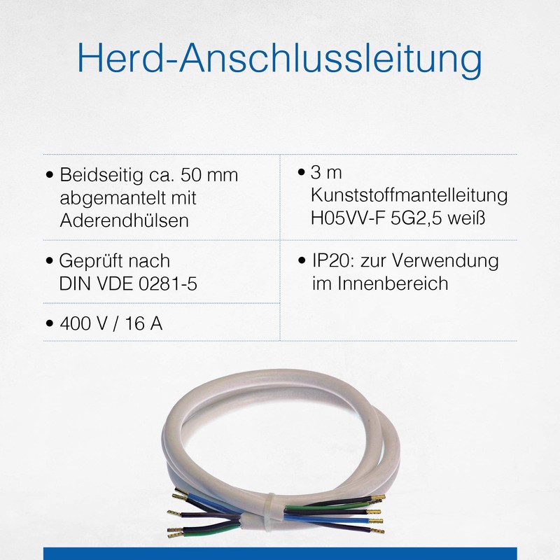 as - Schwabe 70868 Oven Connection Cable 3 m H05VV-F