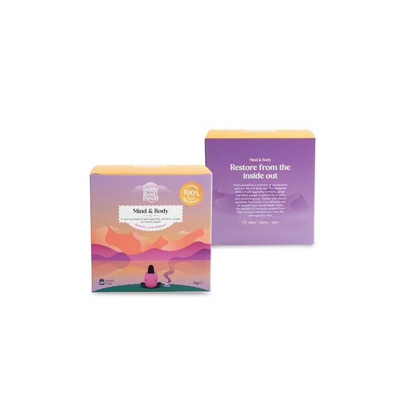Better Food Mood Ashwagandha Turmeric Ginger Black Pepper Tea Bags