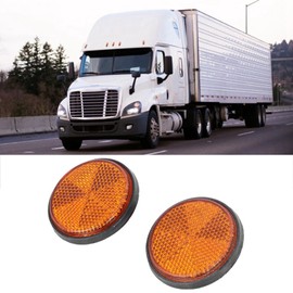 Round Red Reflector Motorcycle 2 Pcs Universal Bike PMMA Material for Trucks Buses ATVs