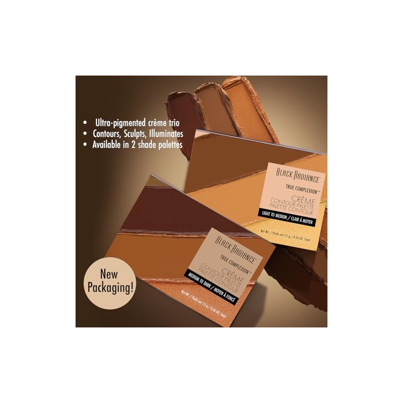 Black Radiance True Complexion Paleta de contorno de crema, Light