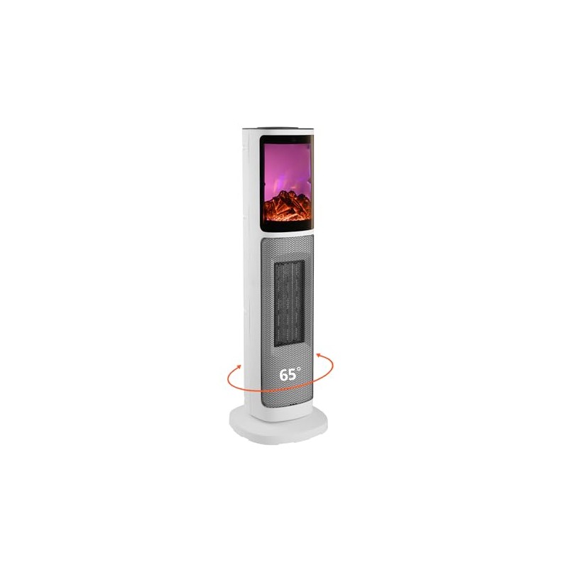 HINEIBER 750W/1500W Ceramic Tower Space Heater with 3D Flame, Electric
