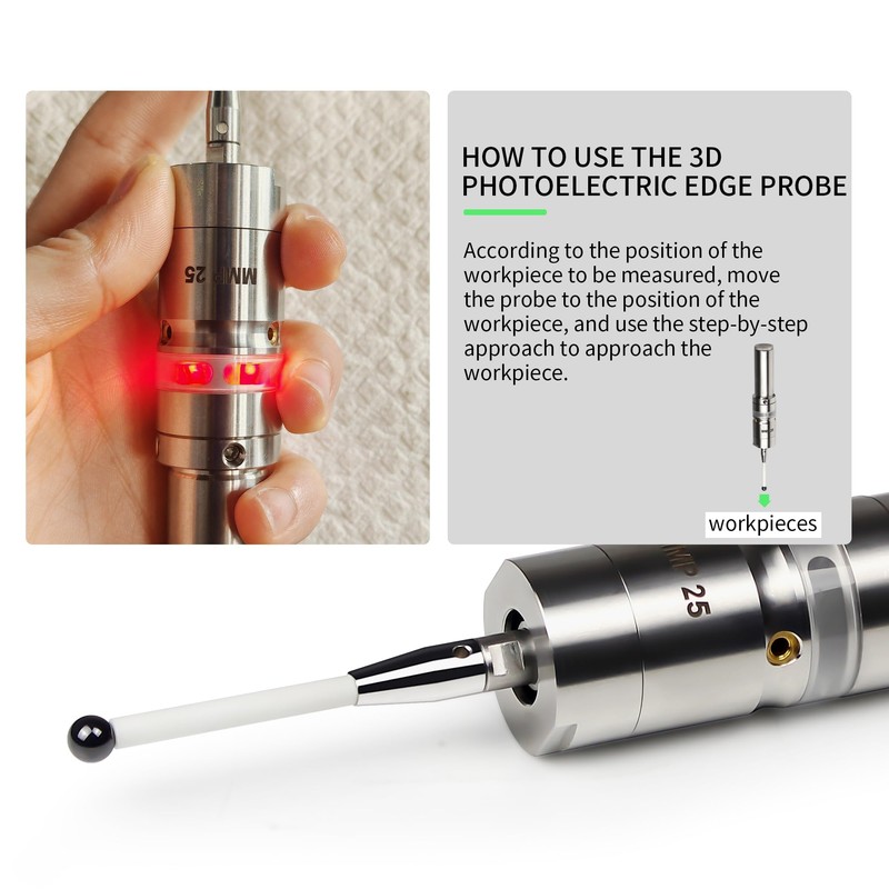 CNCTOPBAOS MMP25 3D Light Edge Finder with Ceramic Probe,to Find