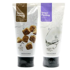 The Face Shop Smart Peeling x2 - White Jewel/Black Sugar Scrub / 더페이스샵 스마트필링x2개-화이트쥬얼블랙슈가 스크럽