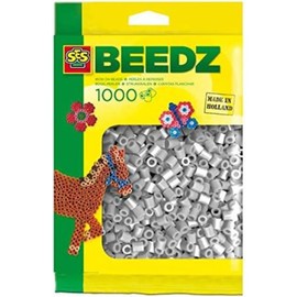 SES Creative Iron-on Fuse Beads, 1000 Grey for Arts and Crafts, Mosaic Crafting Decoration, Ages 5+ to Adult