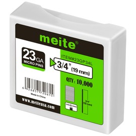 meite 23 Gauge Pin Nails, 3/4-Inch Micro Headless Piner Nails - Galvanized 23GA Pins Nails for Nail Gun, Ideal for Fine Woodworking and Trim Work (10,000 Counts)
