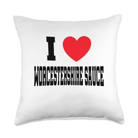 My Heart I Love Worcestershire Sauce Throw Pillow, 18x18, Multicolor