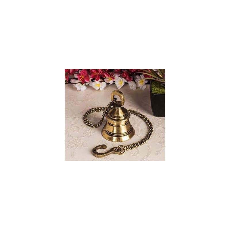 UAPAN Brass Decorative Wall Hanging Bell with Chain & Hook