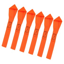 ACROPIX 6pcs Soft Loop Tie Down Trailer Strap Cargo Belt Motorcycle ATV UTV 20.5cm Orange