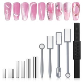 MelodySusie Nail Drawing Pen Nail Art Pen Melody Susie 5 in 1 Nail Magnet Multifunctional Cat Eye Gel Polish for Art Strong Magnetic Design Tool Black, 11PCS / MelodySusie 네일드로잉펜 네일아트펜 멜로디수지 5 in 1 네일 마그넷 아트용 다기능 캣 아이 젤 폴리쉬 강력한 마그네틱 디자인 도구 블랙, 11PCS