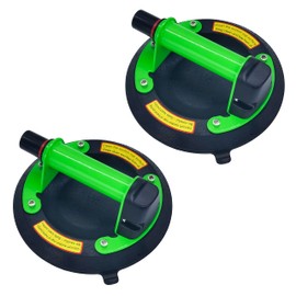 AUTOAlkins 8" Heavy Duty Suction Cup with Metal Handle to Lift Large Glass, Tile, Marble, Industrial Vacuum Suction Lifter for Glass Lifting & Replacement, 260 lbs Load Capacity (Green & 2 Pack)